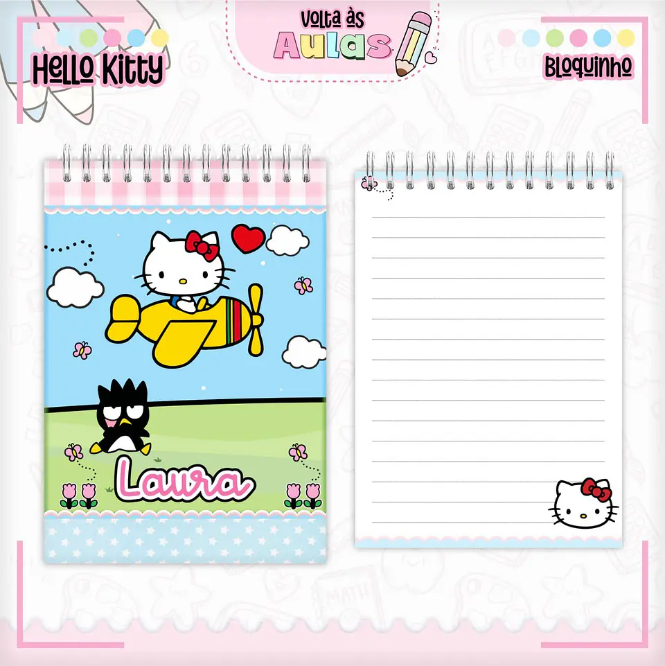 Arquivo Escolar Combo Hello Kitty + Miolos Agenda Neutros 2025 7