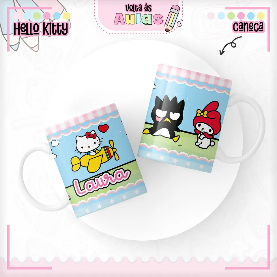 Arquivo Escolar Combo Hello Kitty + Miolos Agenda Neutros 2025 8