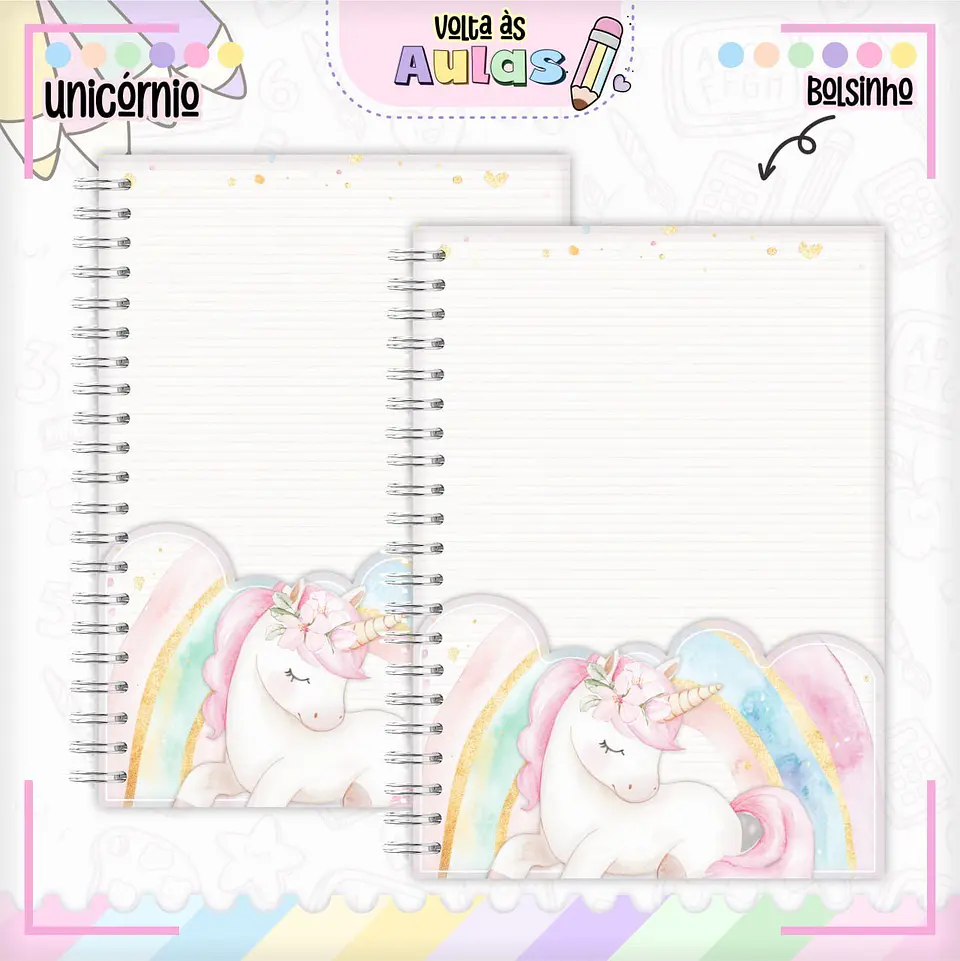 Arquivo Escolar Combo Unicórnio + Miolos Agenda Neutros 2025 6