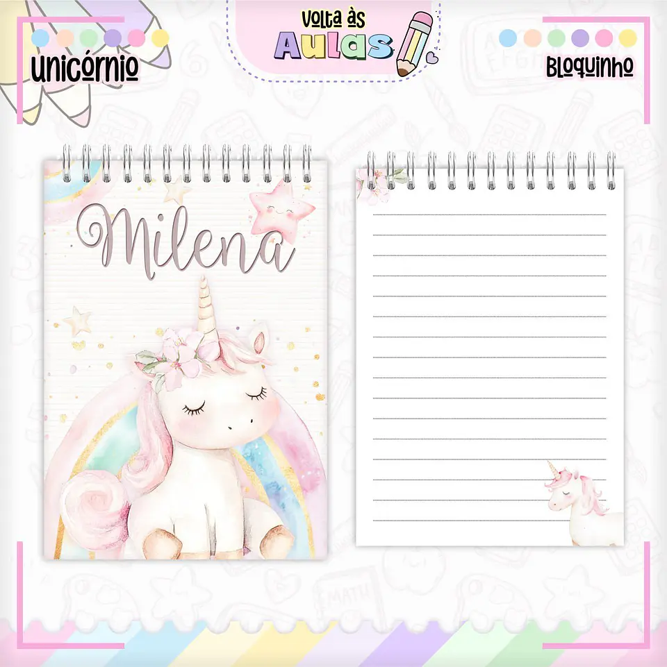 Arquivo Escolar Combo Unicórnio + Miolos Agenda Neutros 2025 7