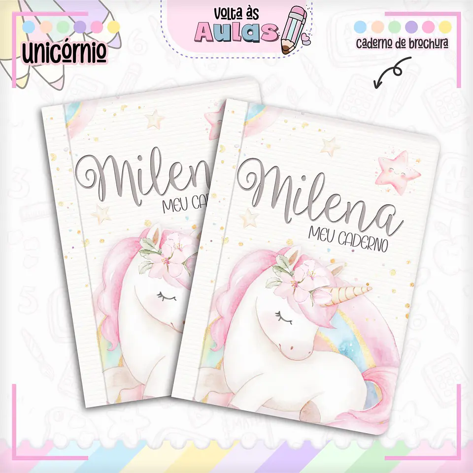 Arquivo Escolar Combo Unicórnio + Miolos Agenda Neutros 2025 8