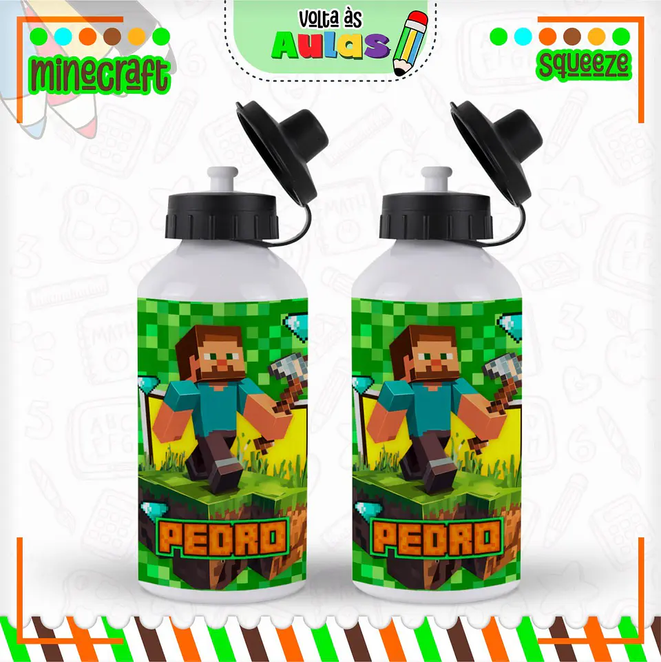Arquivo Escolar Combo Minecraft + Miolos Agenda Neutros 2025 4