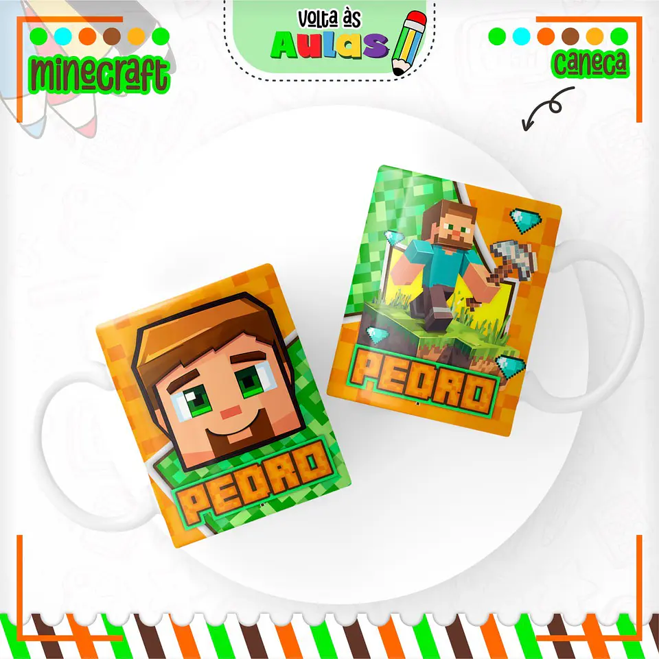 Arquivo Escolar Combo Minecraft + Miolos Agenda Neutros 2025 5