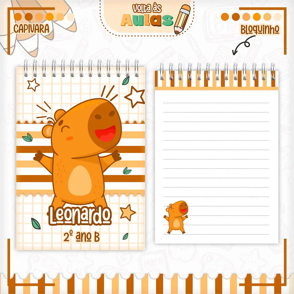 Arquivo Escolar Combo Capivara Menino + Miolos Agenda Neutros 2025 6