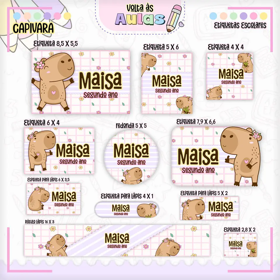 Arquivo Escolar Combo Capivara Menina + Miolos Agenda Neutros 2025 2