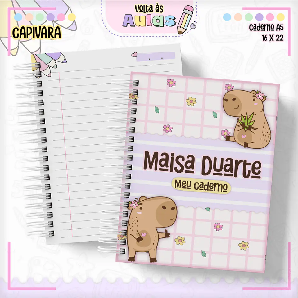 Arquivo Escolar Combo Capivara Menina + Miolos Agenda Neutros 2025 3