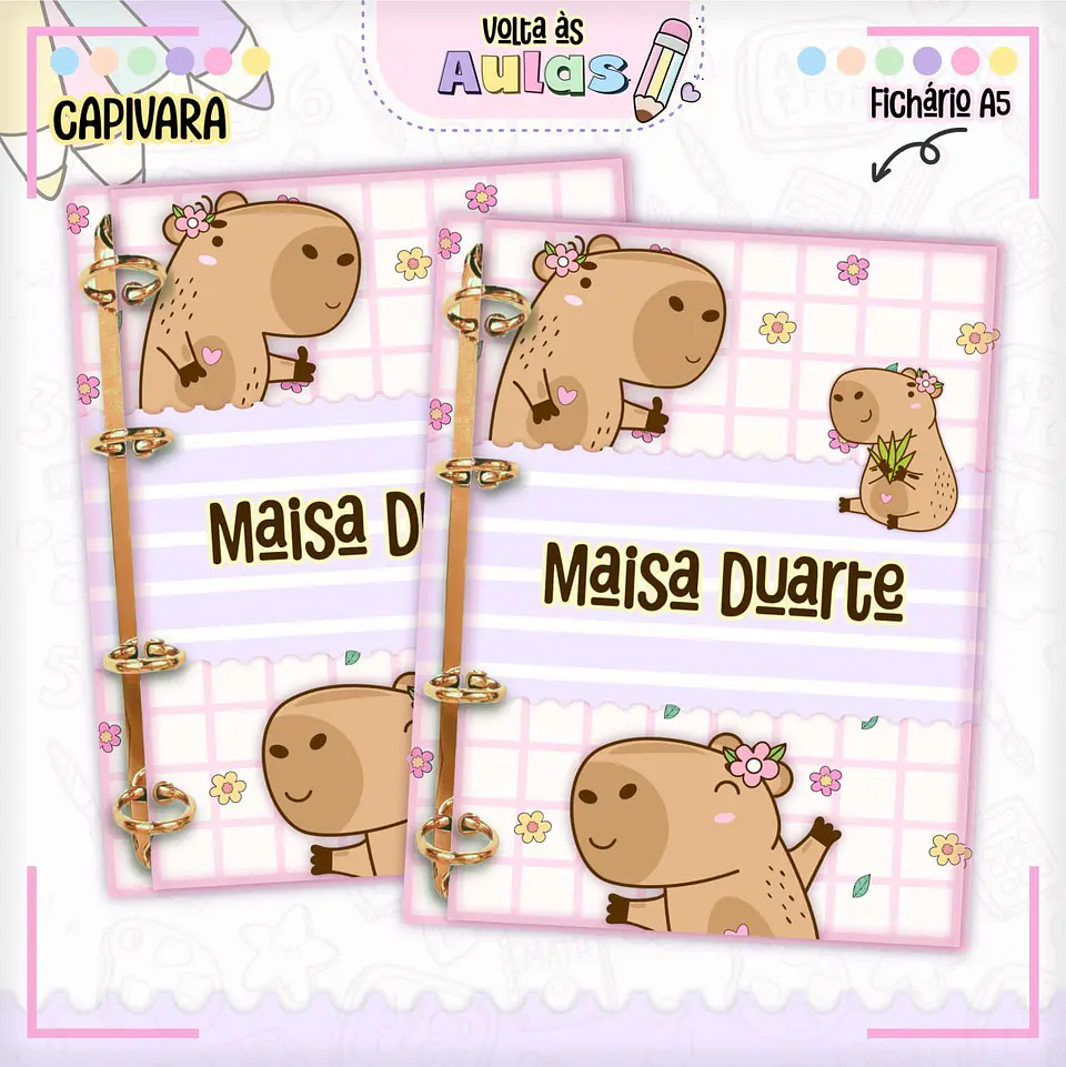 Arquivo Escolar Combo Capivara Menina + Miolos Agenda Neutros 2025 7