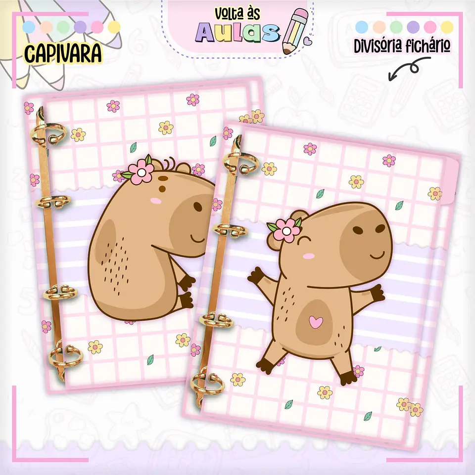 Arquivo Escolar Combo Capivara Menina + Miolos Agenda Neutros 2025 8