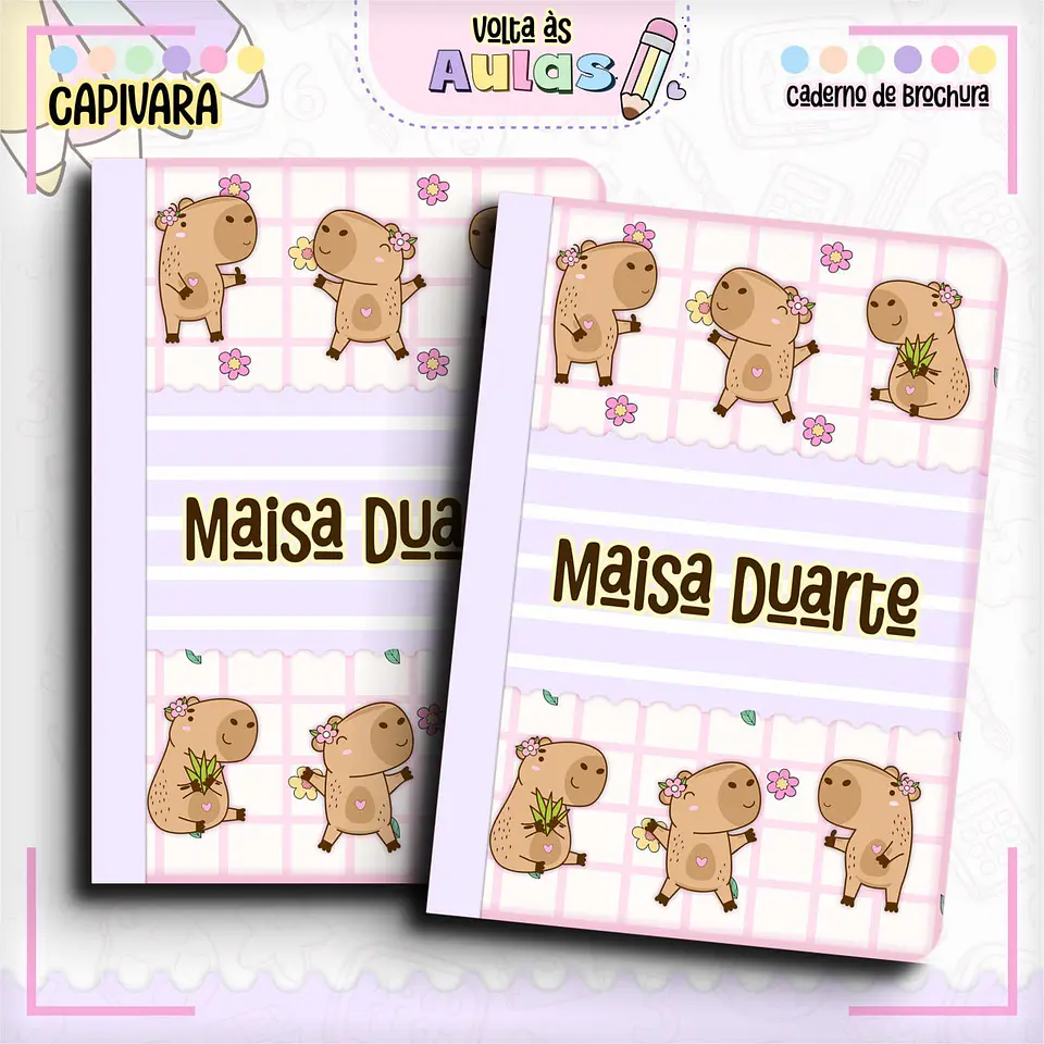 Arquivo Escolar Combo Capivara Menina + Miolos Agenda Neutros 2025 10