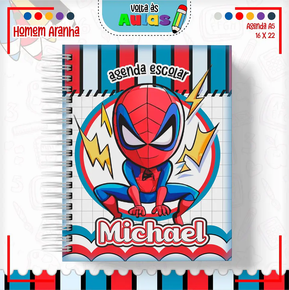 Arquivo Escolar Combo Homem Aranha+ Miolos Agenda Neutros 2025 1