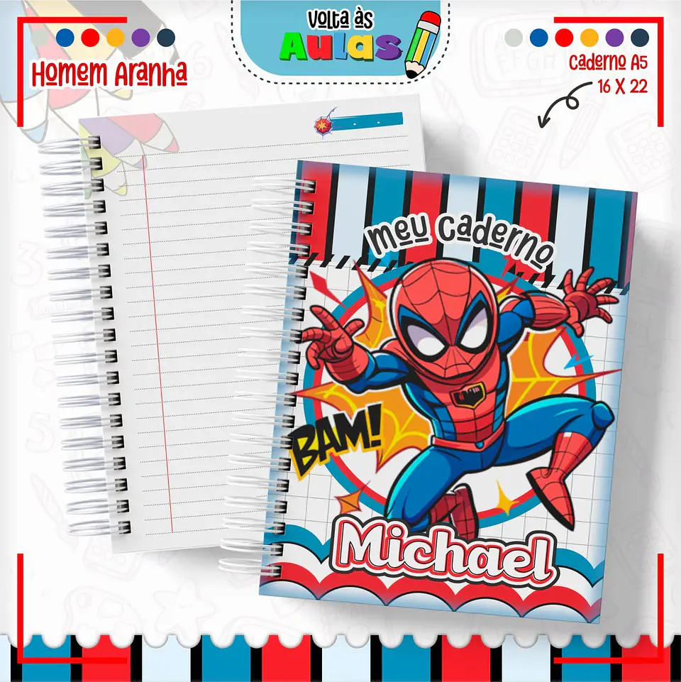 Arquivo Escolar Combo Homem Aranha+ Miolos Agenda Neutros 2025 3