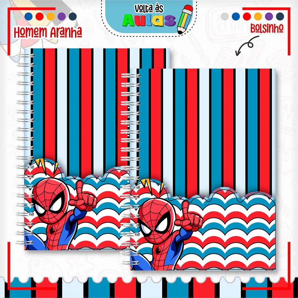 Arquivo Escolar Combo Homem Aranha+ Miolos Agenda Neutros 2025 5