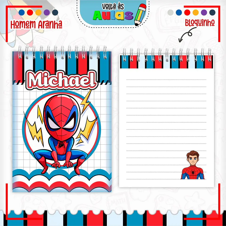 Arquivo Escolar Combo Homem Aranha+ Miolos Agenda Neutros 2025 6