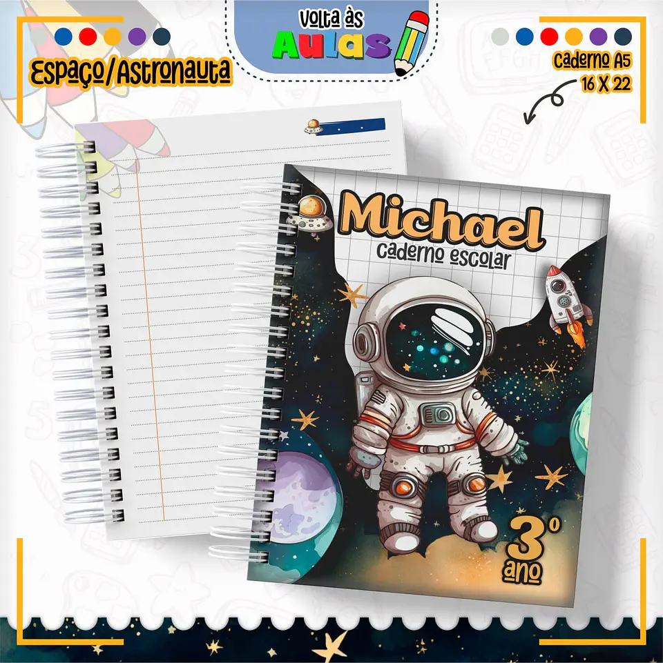 Arquivo Escolar Combo Astronauta + Miolos Agenda Neutros 2025 3