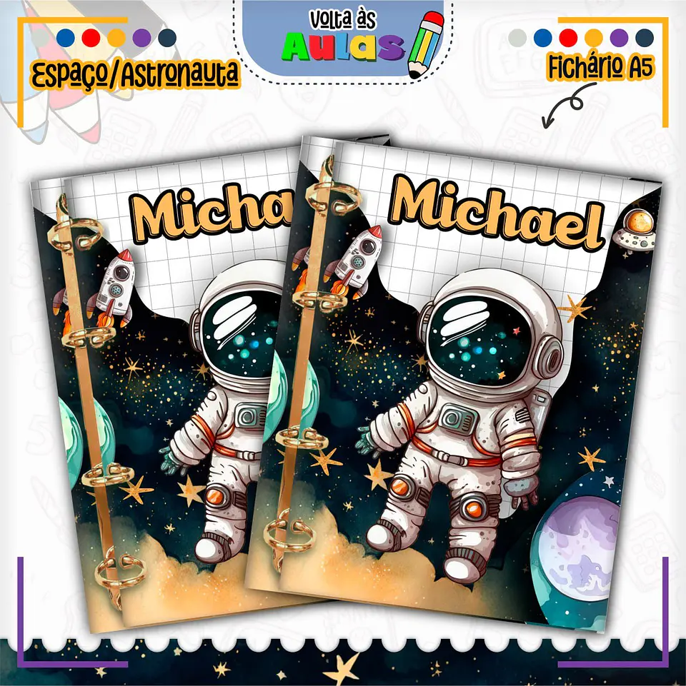 Arquivo Escolar Combo Astronauta + Miolos Agenda Neutros 2025 4