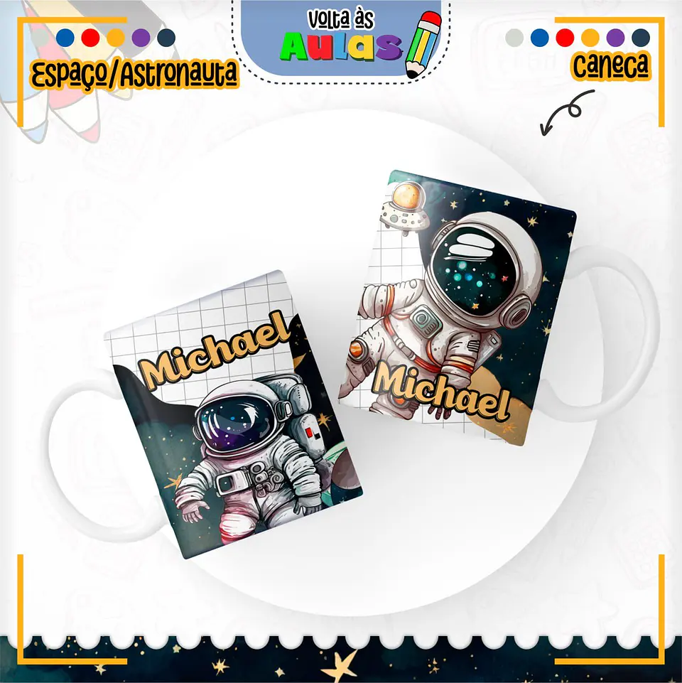 Arquivo Escolar Combo Astronauta + Miolos Agenda Neutros 2025 5