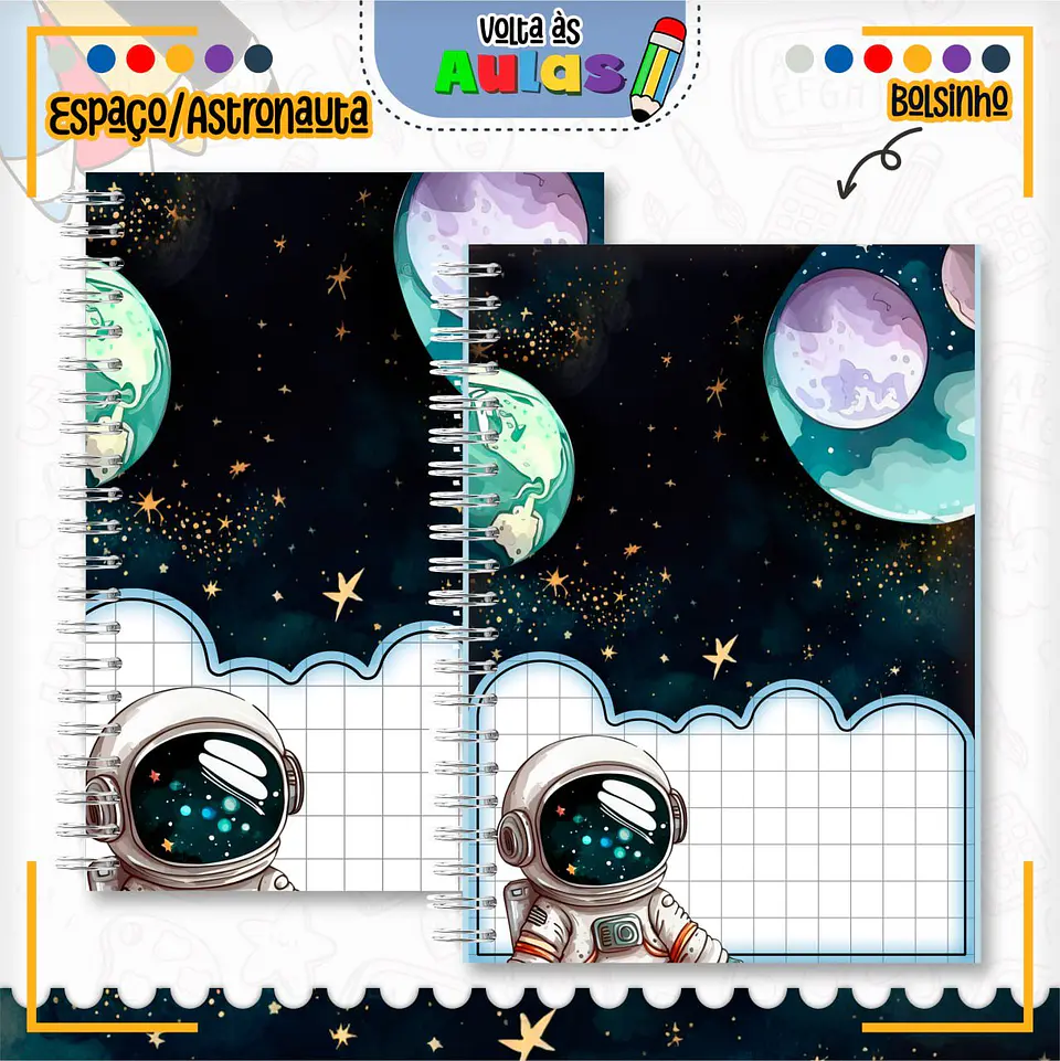 Arquivo Escolar Combo Astronauta + Miolos Agenda Neutros 2025 6