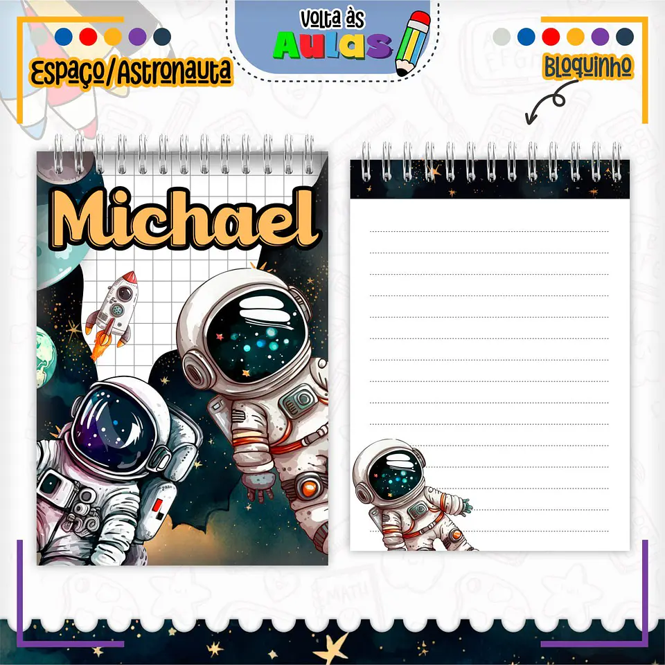 Arquivo Escolar Combo Astronauta + Miolos Agenda Neutros 2025 7