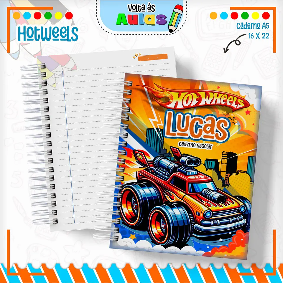 Arquivo Escolar Combo HotWheels + Miolos Agenda Neutros 2025 2