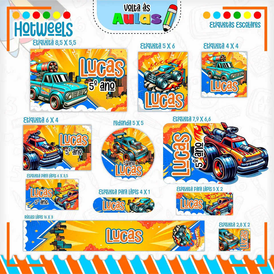 Arquivo Escolar Combo HotWheels + Miolos Agenda Neutros 2025 3