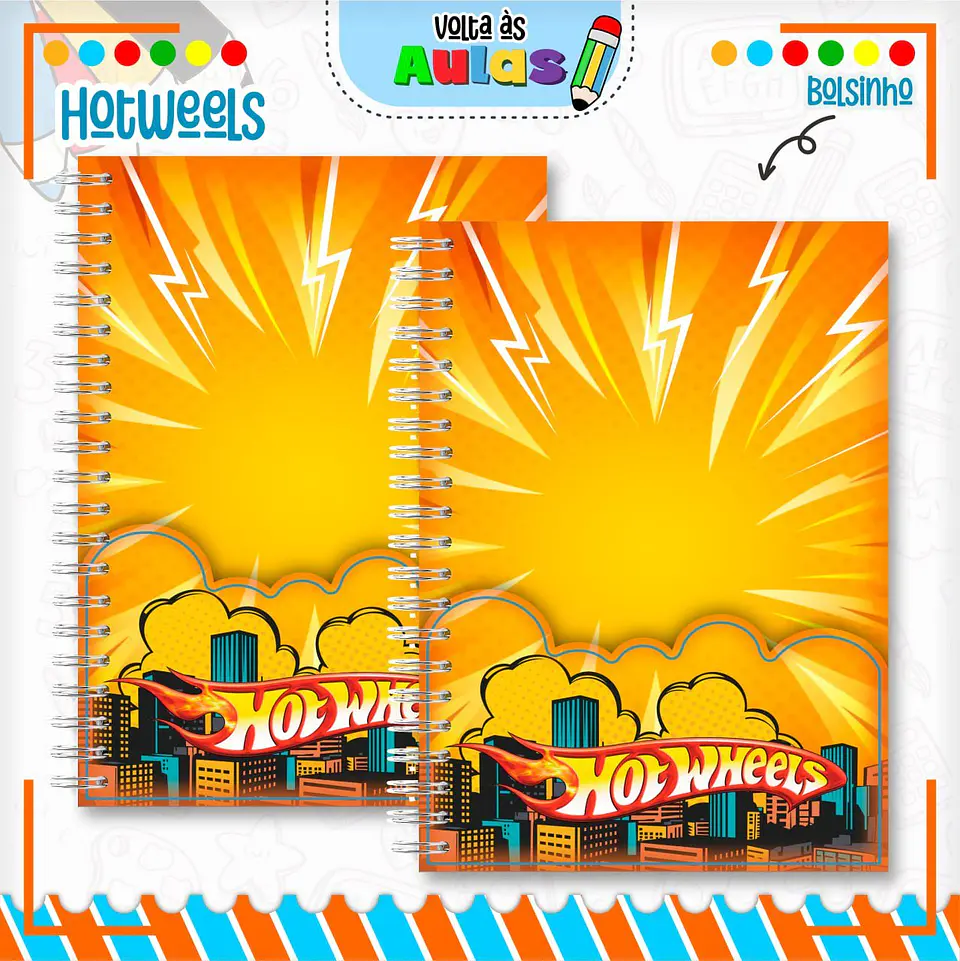 Arquivo Escolar Combo HotWheels + Miolos Agenda Neutros 2025 6