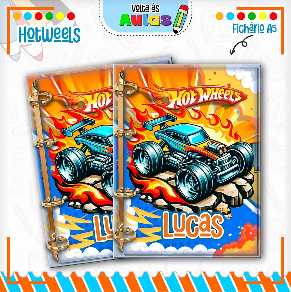 Arquivo Escolar Combo HotWheels + Miolos Agenda Neutros 2025 8