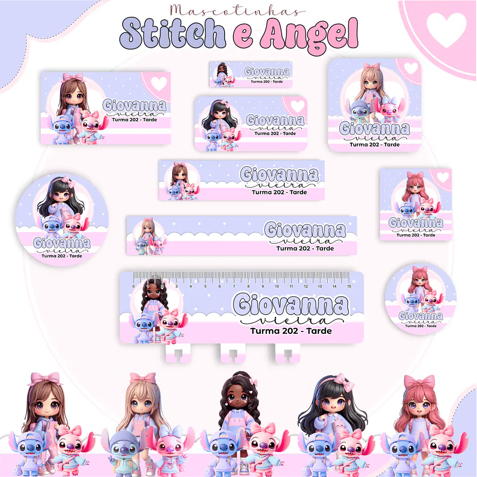 Arquivo Digital Mascotes Escolar Stitch e Angel 4
