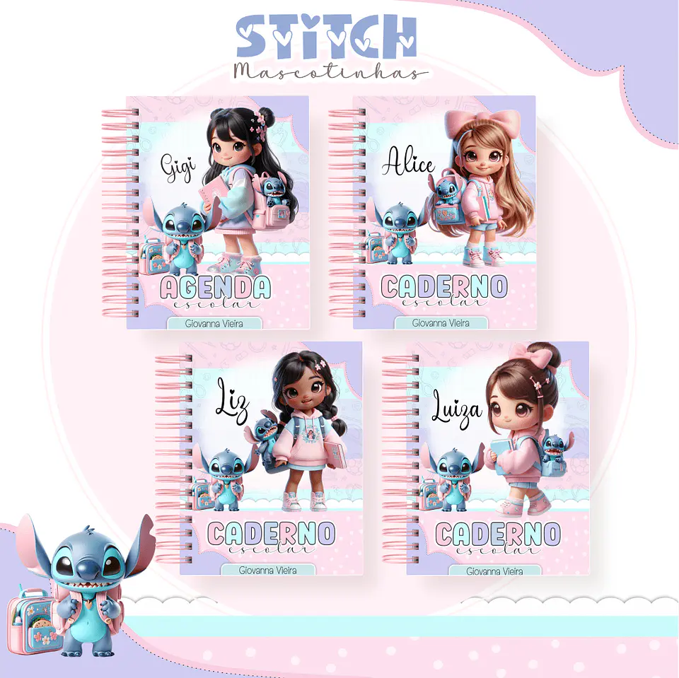 Arquivo Digital Kit Escolar Mascotinhas Stitch 10