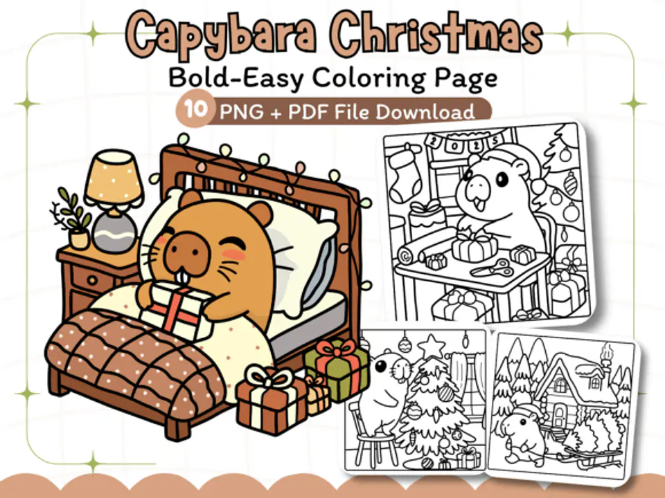 Arquivo digital Capivara Natal Livro de Colorir – 6 Pag. 1