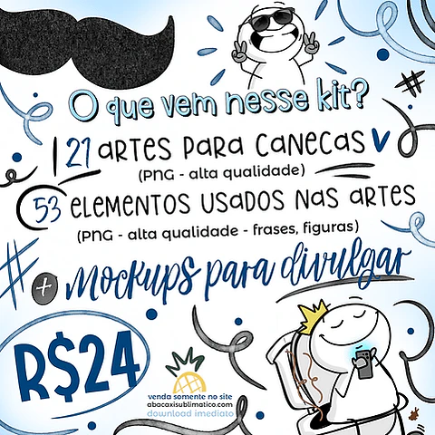 Combo Artes para Canecas Pais 2024