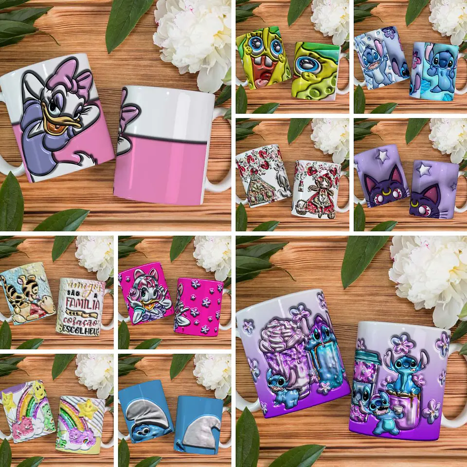 Estampas Canecas – Personagens 3D – Bruna Molina 1