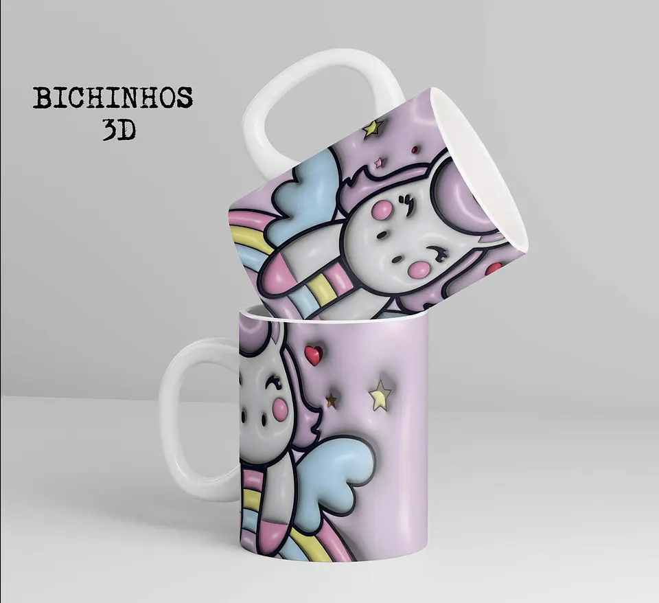 Estampas Canecas – Bichinhos 3D – Bruna Molina 2