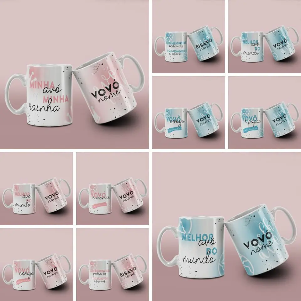 Kit 10 Estampas Canecas – Dia dos Avós – Fernanda Yuki 1
