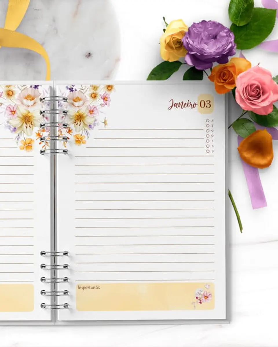 Combo 6 Agendas 2027 e Permanente – Floral Encanto 2