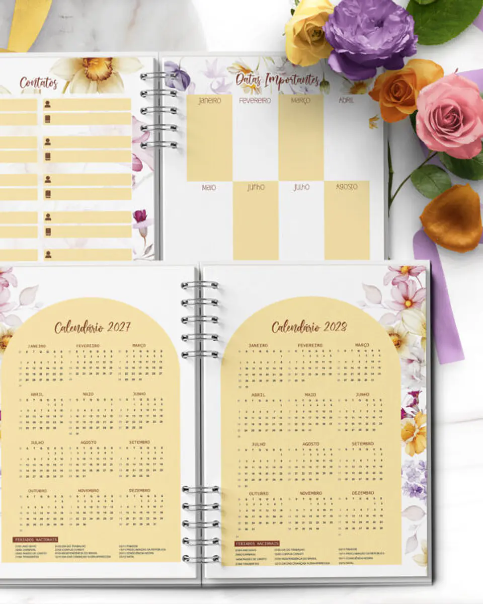 Combo 6 Agendas 2027 e Permanente – Floral Encanto 4