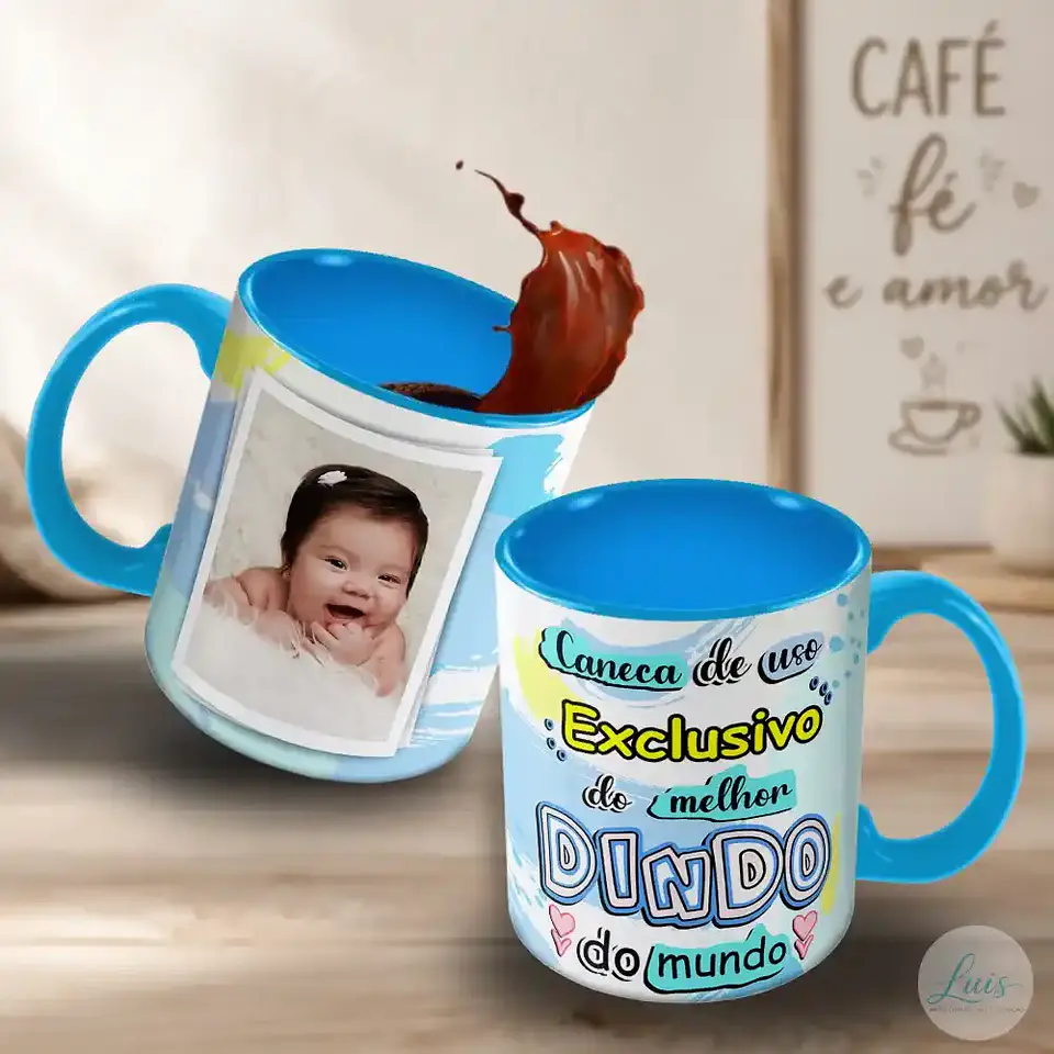 Dindo e Dinda Com Foto – Arte Avulsa Caneca 4