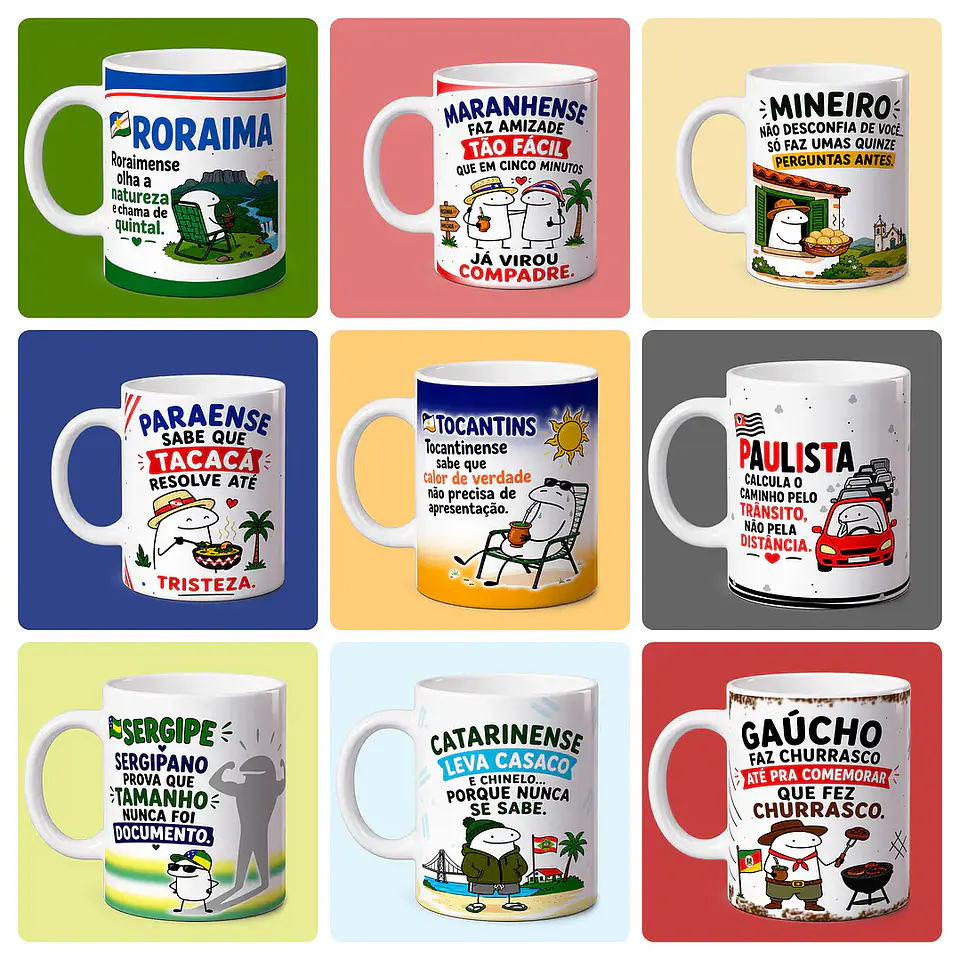 Estados do Brasil – Pack Artes para Canecas 3