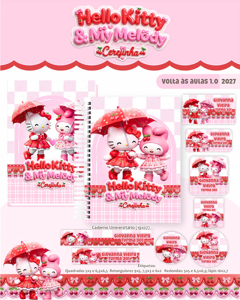 Arquivo Combo Escolar Hello Kitty e My Melody 2027