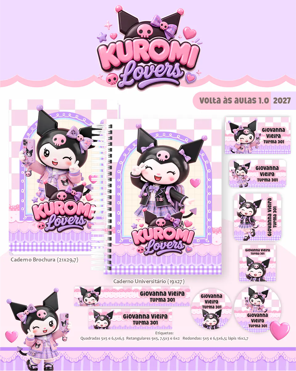 Arquivo Combo Escolar Kuromi Lovers 2027 1