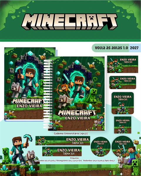 Arquivo Combo Escolar Minecraft 2027