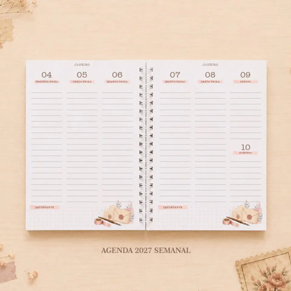 Coleção Cápsula Cartas Vintage – Agendas, Caderno e Bloquinho 5