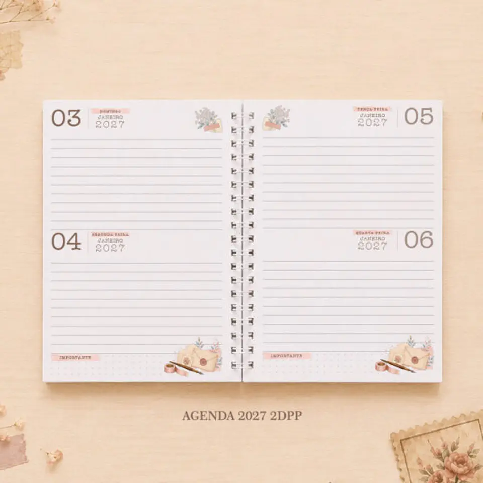 Coleção Cápsula Cartas Vintage – Agendas, Caderno e Bloquinho 6