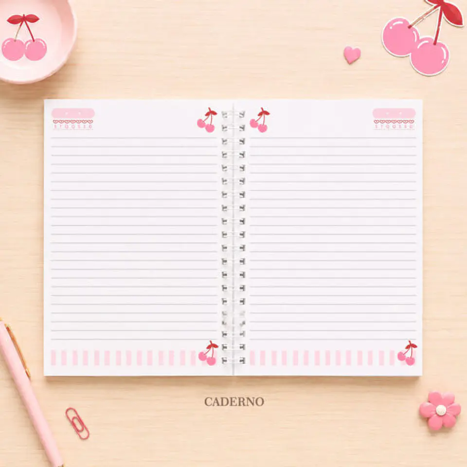 Coleção Cápsula Cerejinhas – Agendas, Caderno e Bloquinho 3
