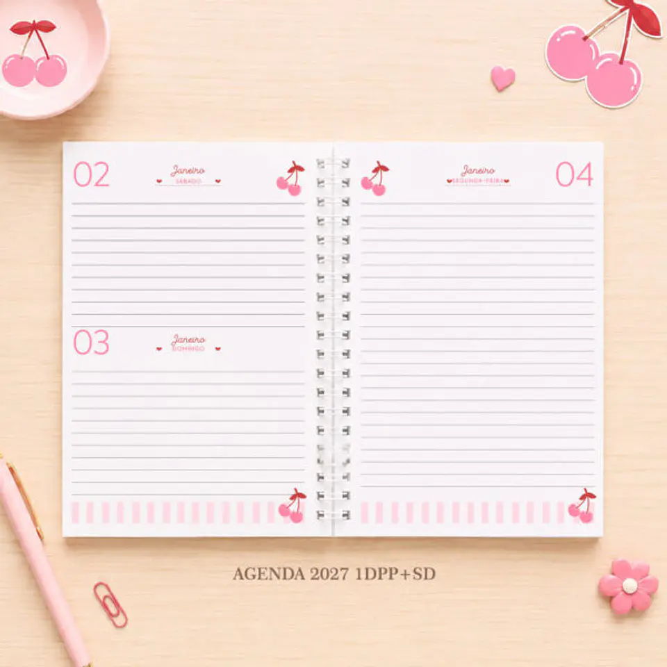 Coleção Cápsula Cerejinhas – Agendas, Caderno e Bloquinho 6