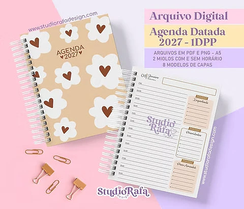 Agenda Datada 2027 Caramelo – 1 Dia por Página