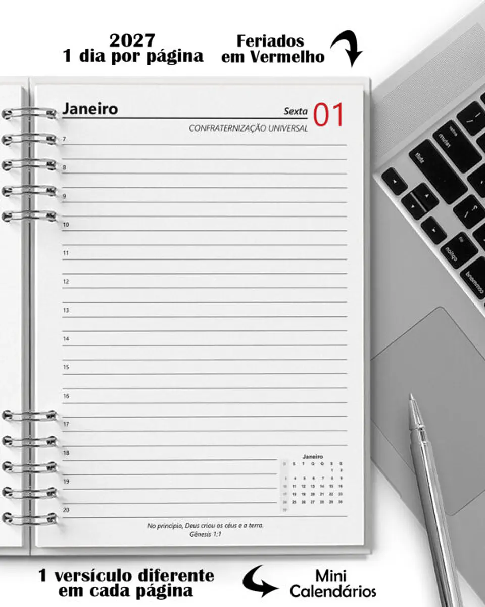 Super Combo 11 Agendas 2027 e Permanente Masculina com 5 Modelos de Capa 2