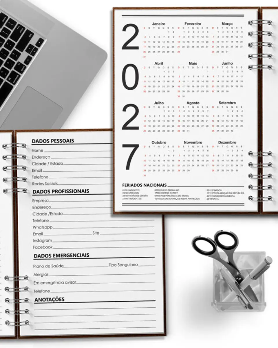 Super Combo 11 Agendas 2027 e Permanente Masculina com 5 Modelos de Capa 3