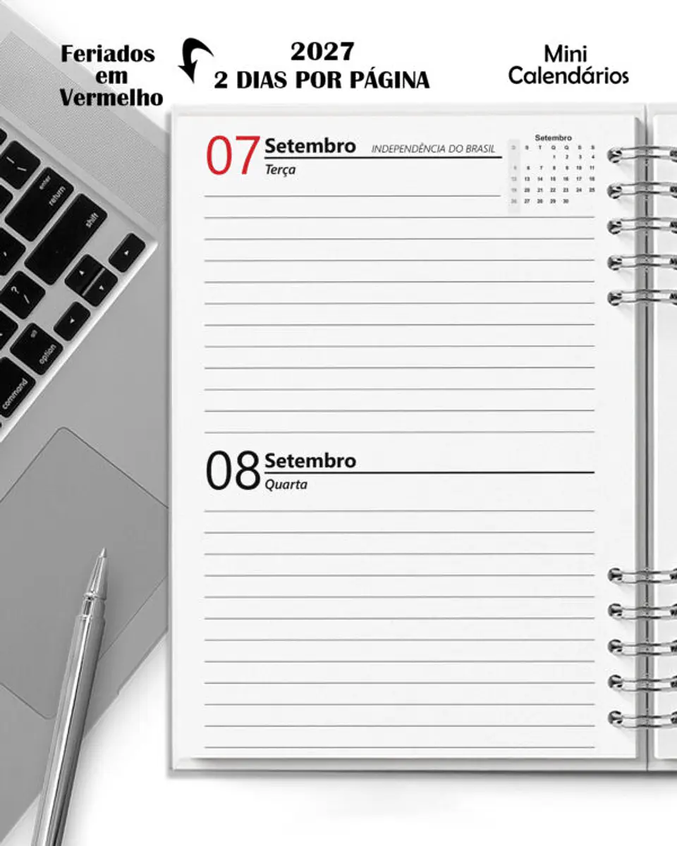 Super Combo 11 Agendas 2027 e Permanente Masculina com 5 Modelos de Capa 9