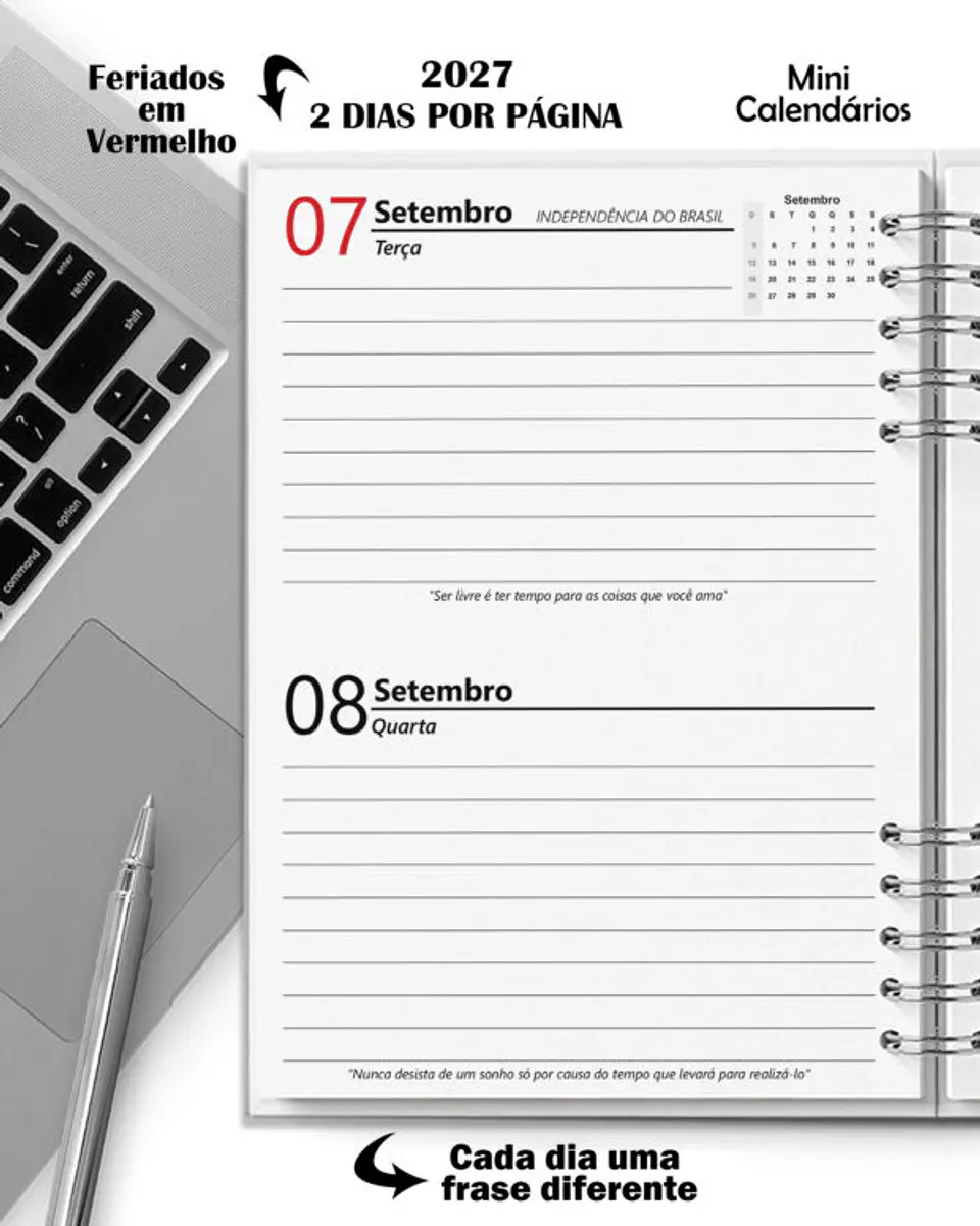 Super Combo 11 Agendas 2027 e Permanente Masculina com 5 Modelos de Capa 10