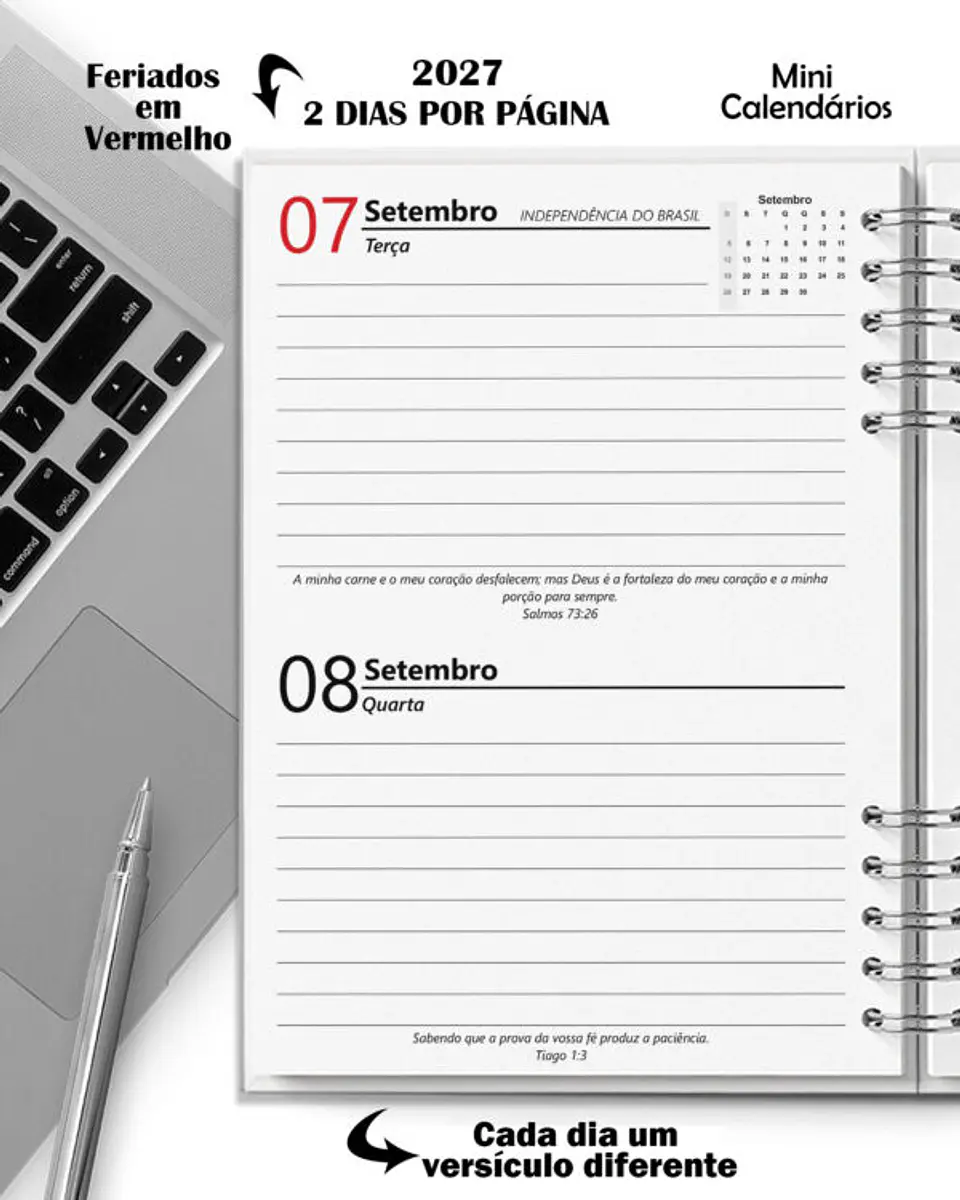 Super Combo 11 Agendas 2027 e Permanente Masculina com 5 Modelos de Capa 11